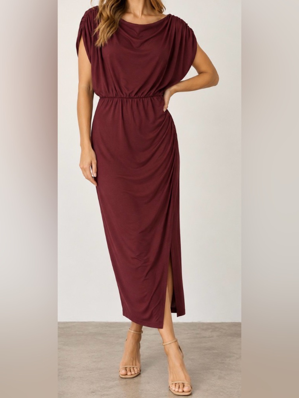 Lush Batwing Sleeve Slit Jersey Dress - NWT - Size XL